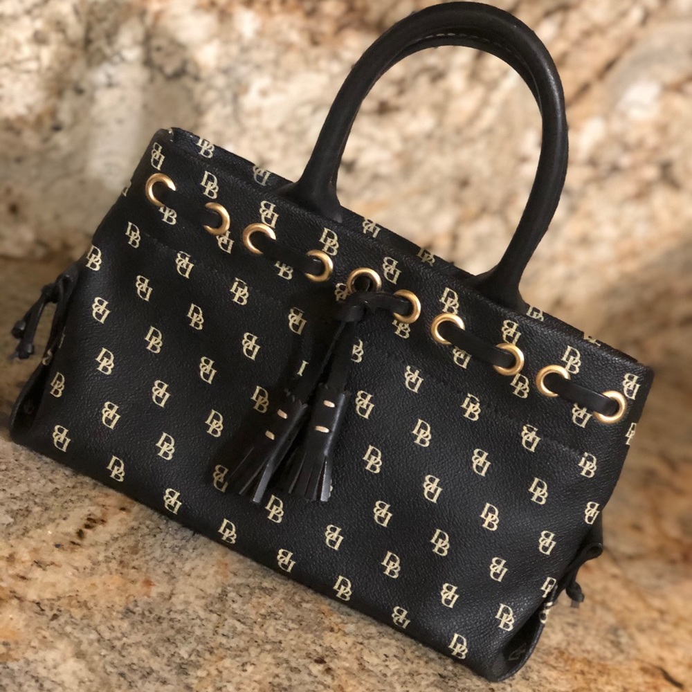 Dooney & Bourke Mini Satchel, Black and Cream
